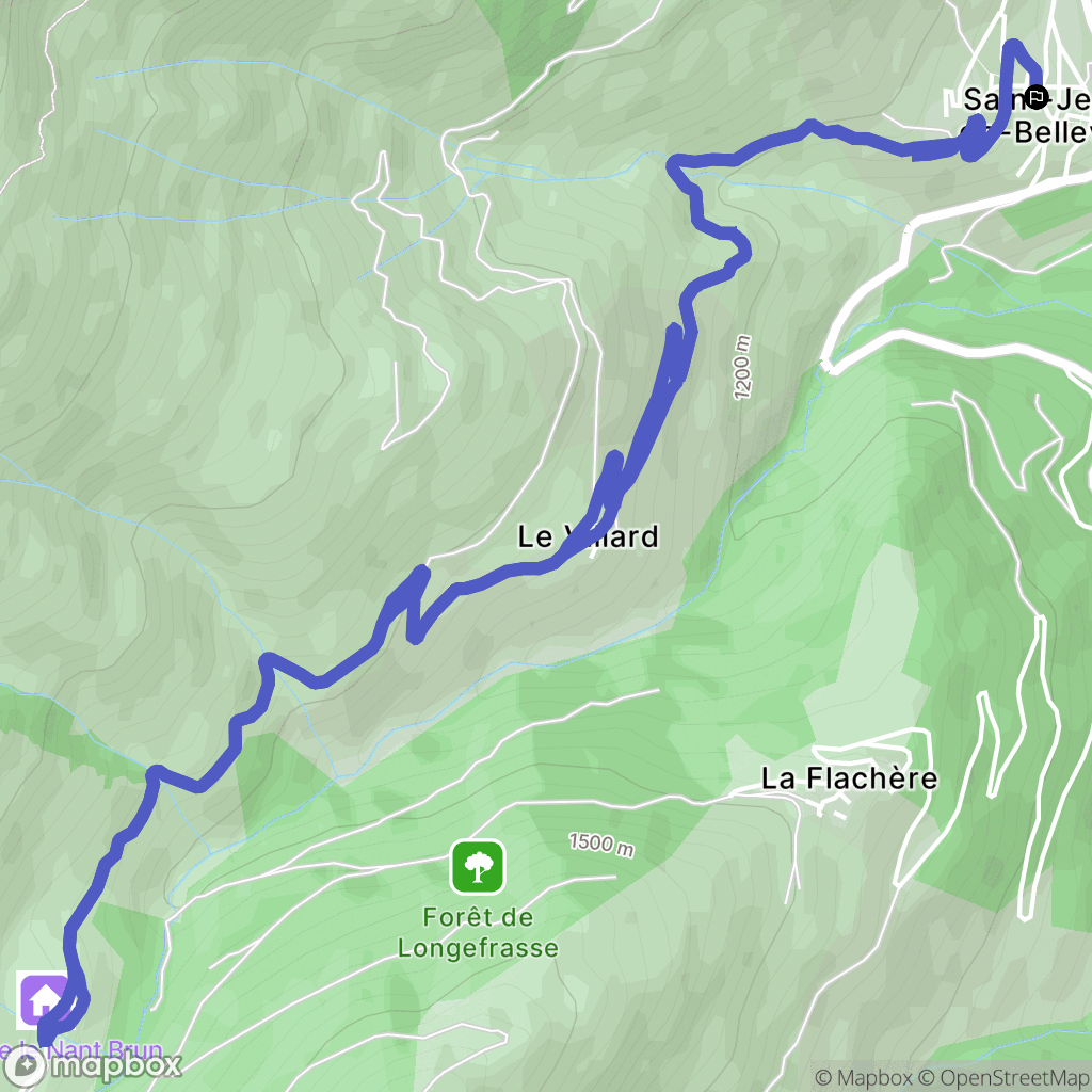 Les Belleville : carte du parcours de randonnée - France