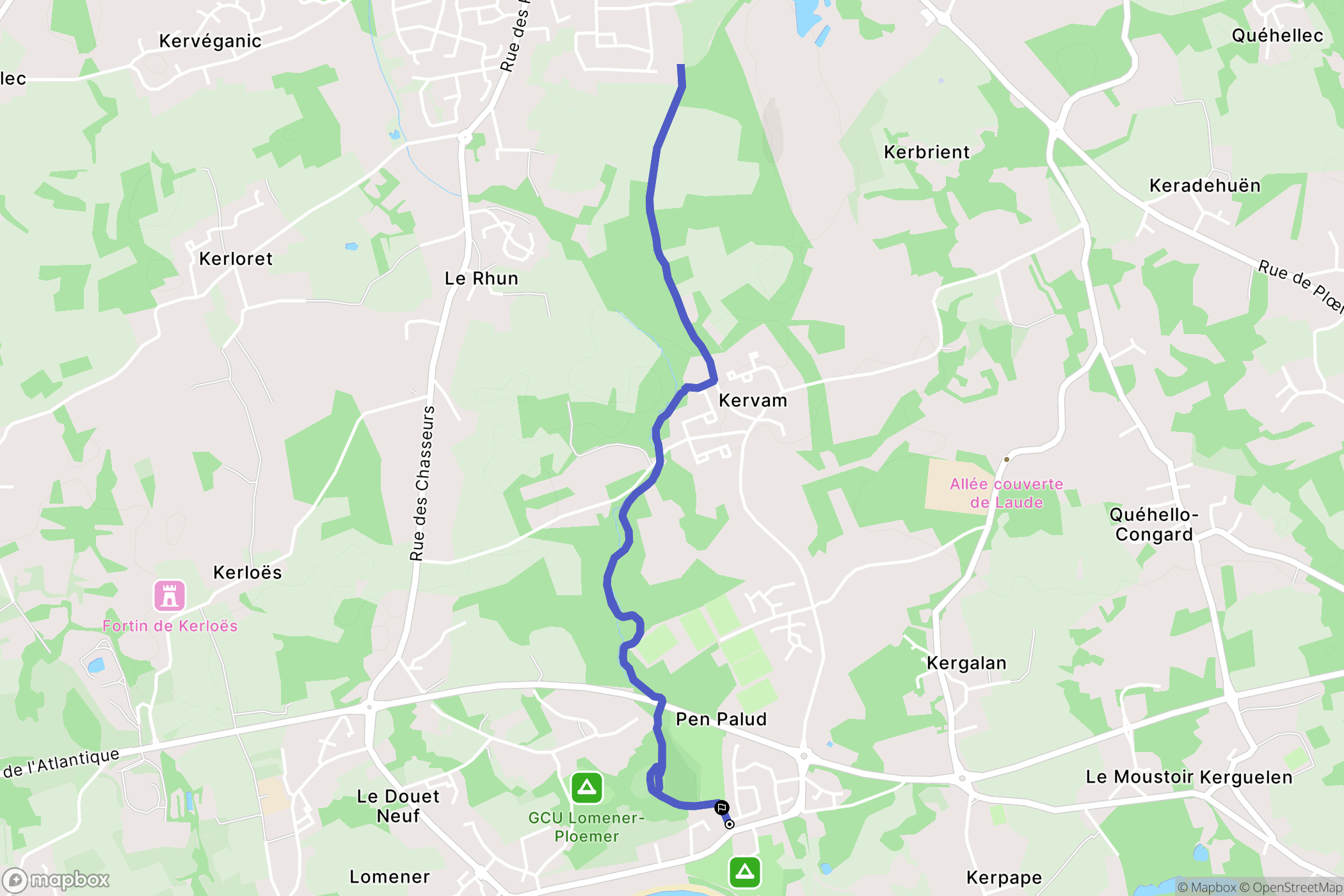 Ploemeur : carte du parcours de randonnée - France