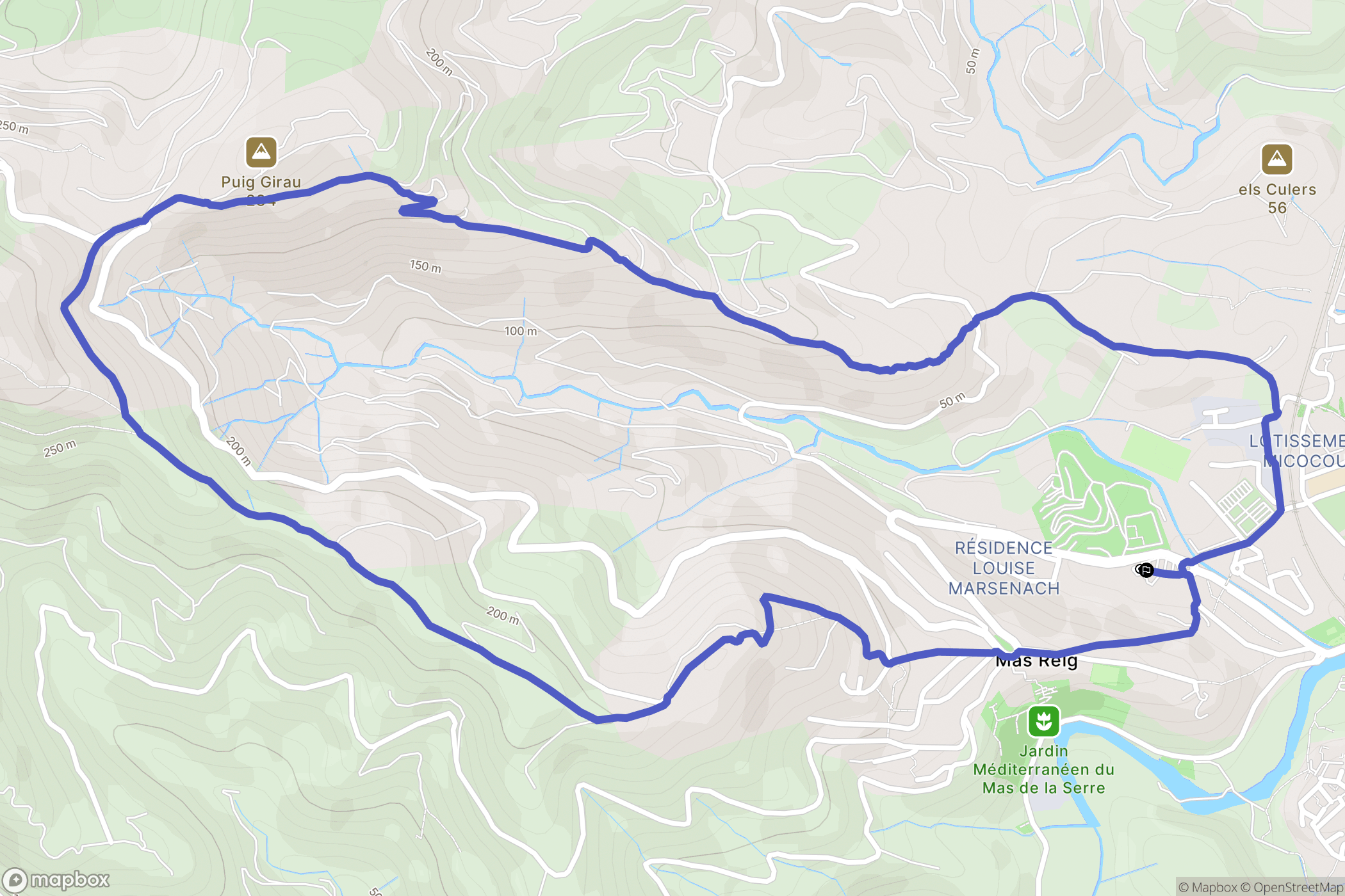 Banyuls-sur-Mer : carte du parcours de randonnée - France