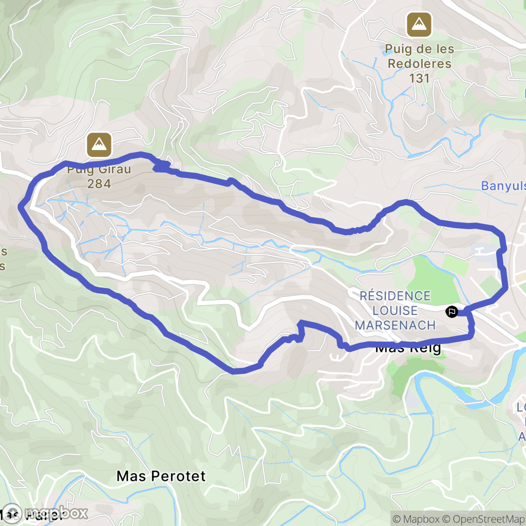 Banyuls-sur-Mer : carte du parcours de randonnée - France
