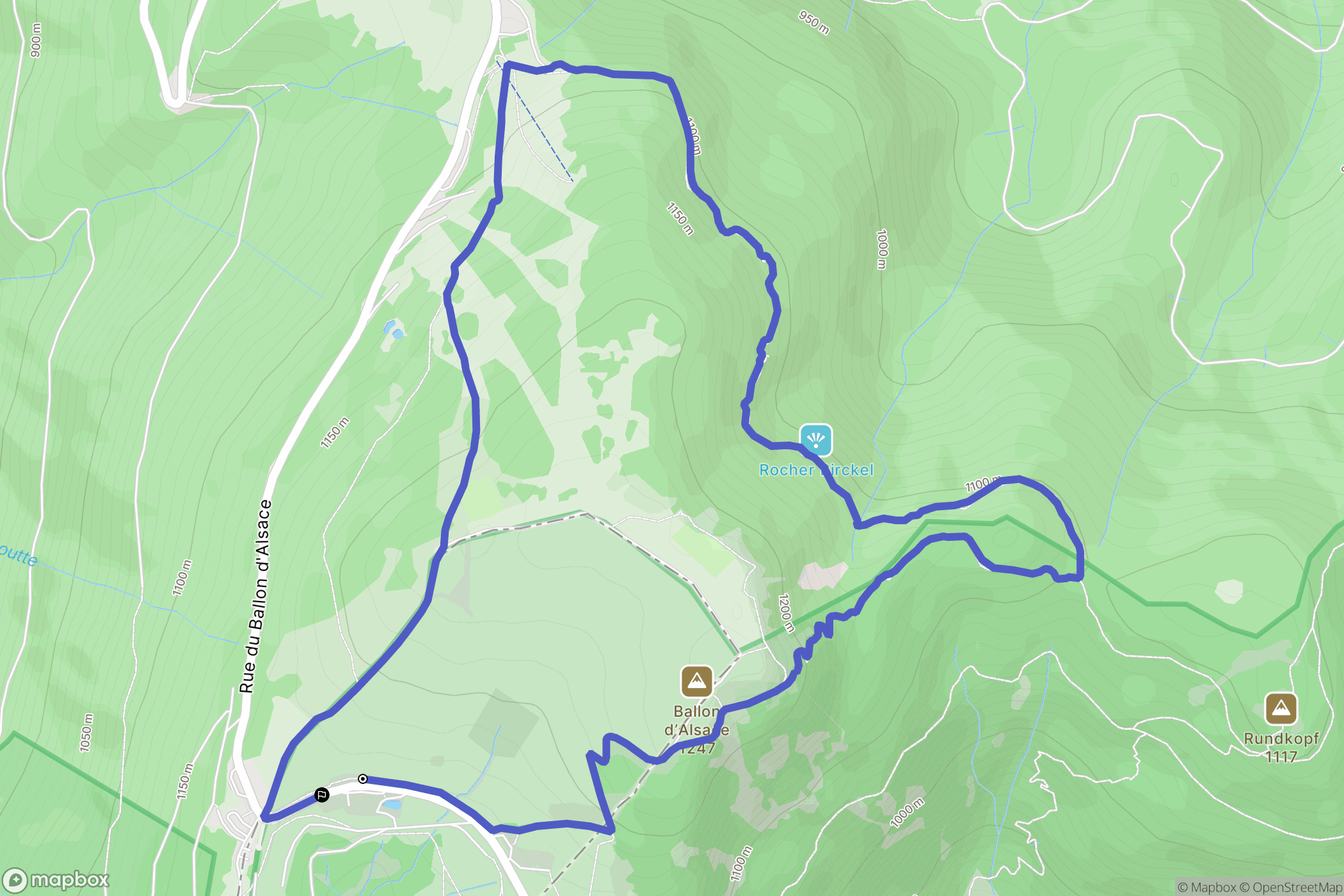 Lepuix : carte du parcours de randonnée - France