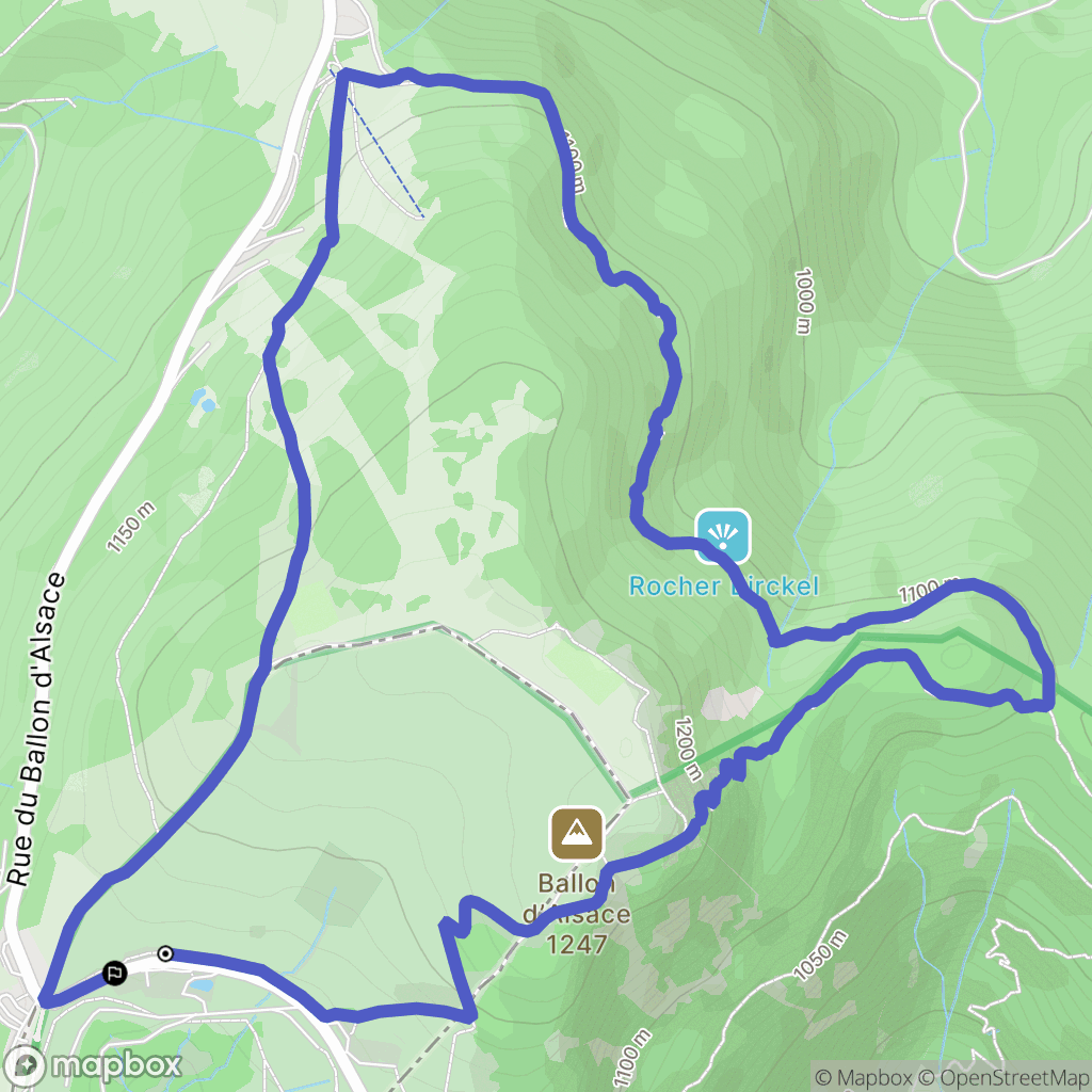 Lepuix : carte du parcours de randonnée - France