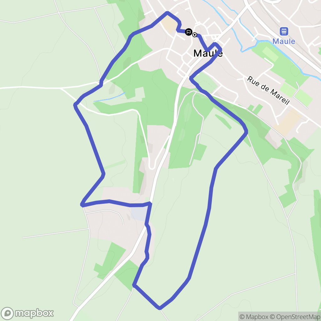 Maule : carte du parcours de randonnée - France
