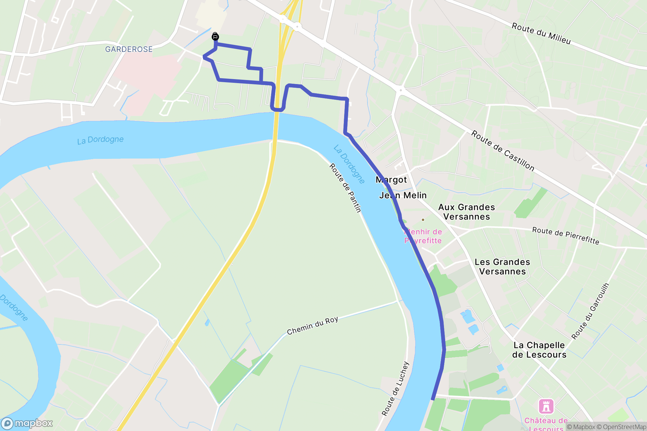 Le Verdet : carte du parcours de randonnée - France