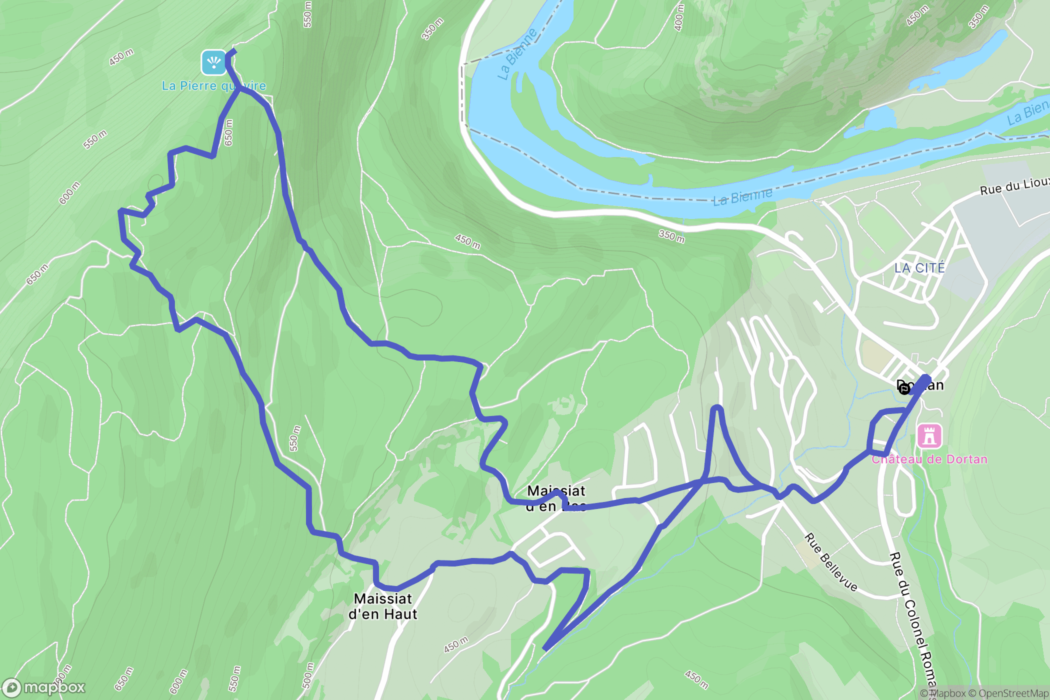 Dortan : carte du parcours de randonnée - France