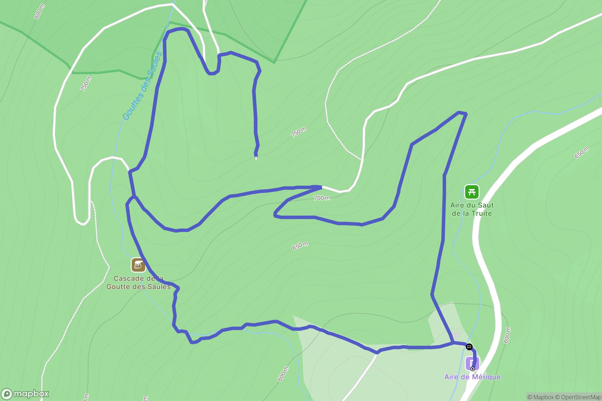 Plancher-les-Mines : carte du parcours de randonnée - France