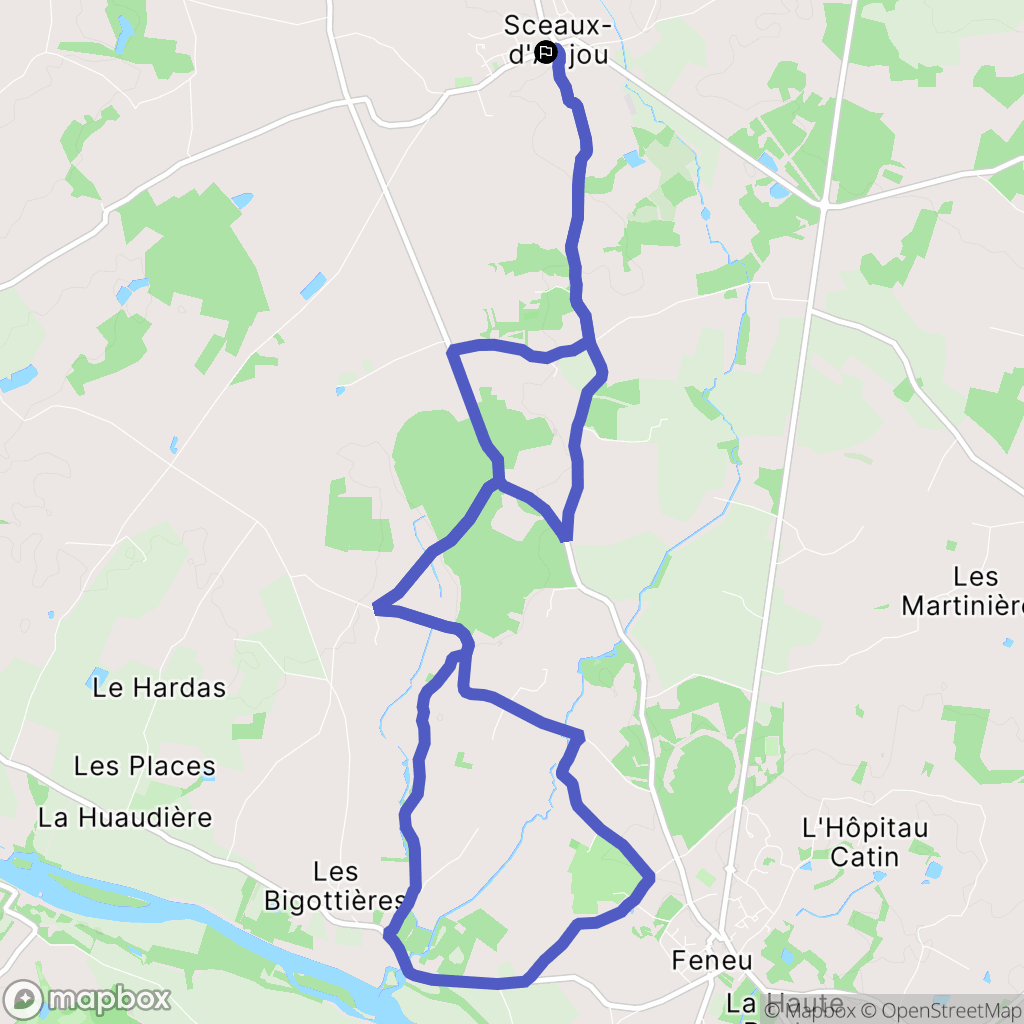 Sceaux-d'Anjou : carte du parcours de randonnée - France
