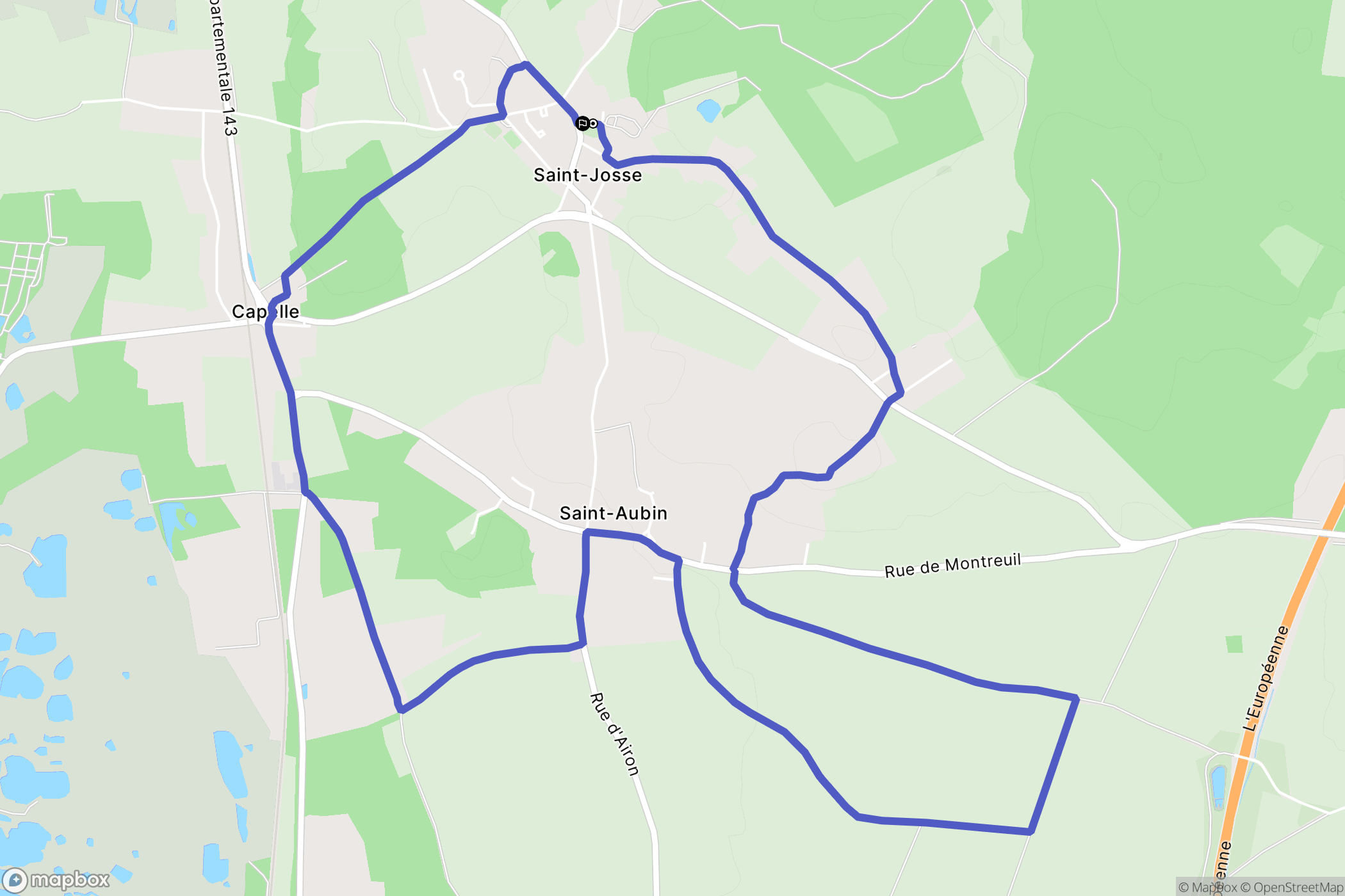 Saint-Josse : carte du parcours de randonnée - France
