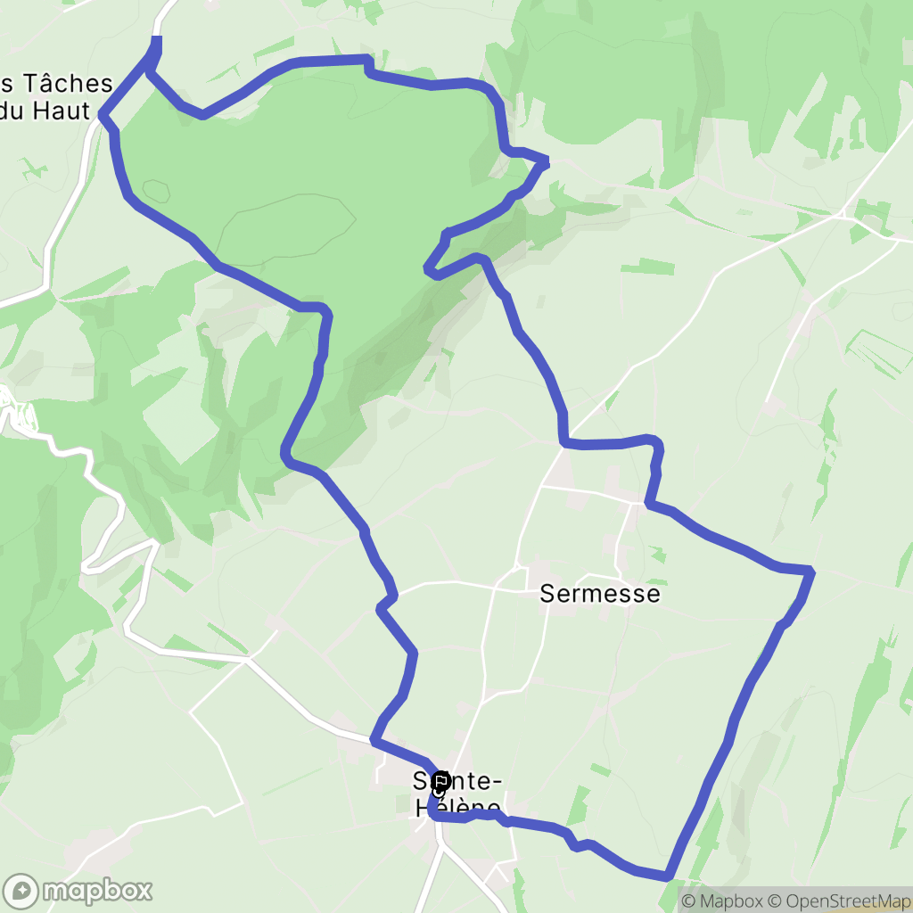 Sainte-Hélène : carte du parcours de randonnée - France