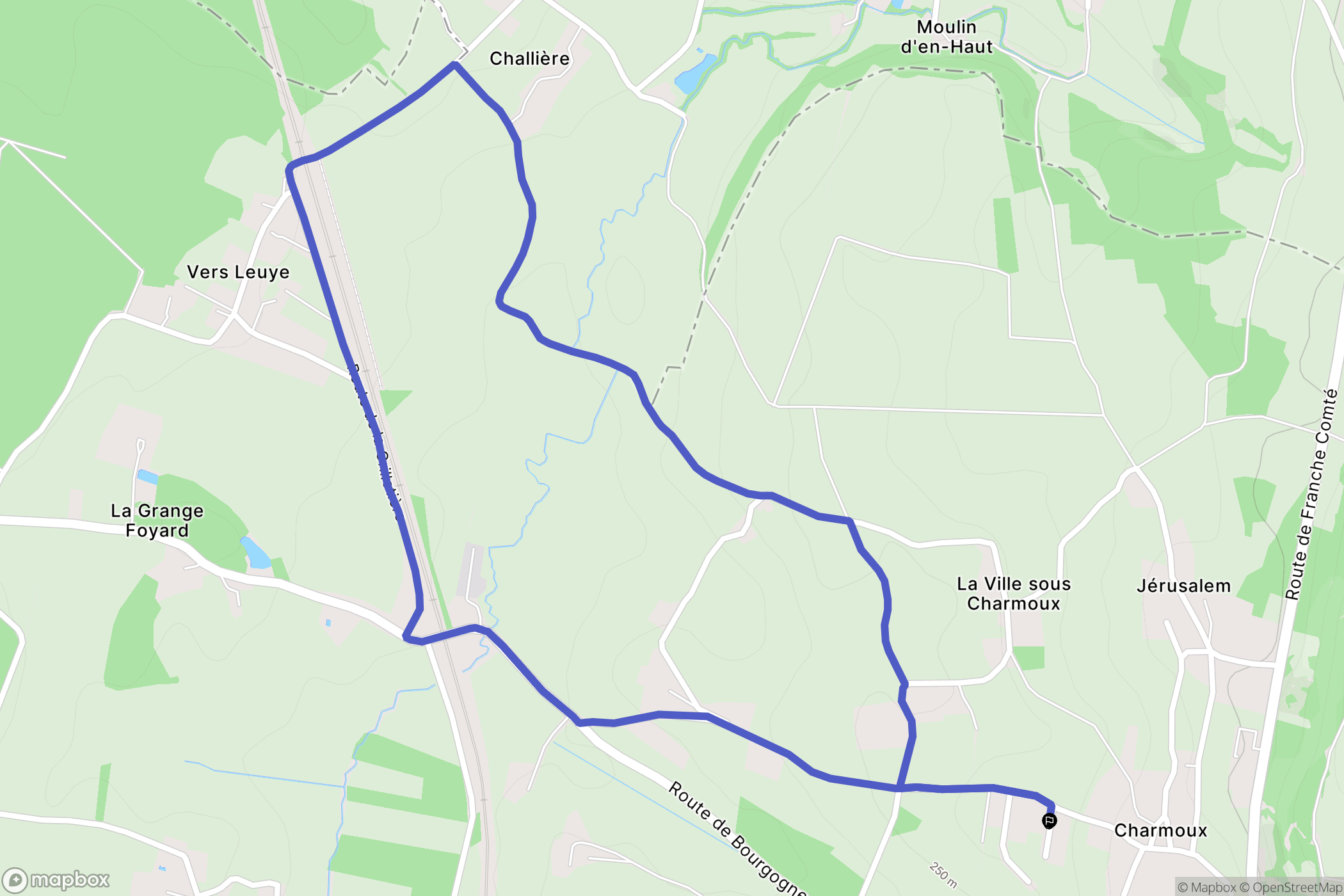 Coligny : carte du parcours de randonnée - France