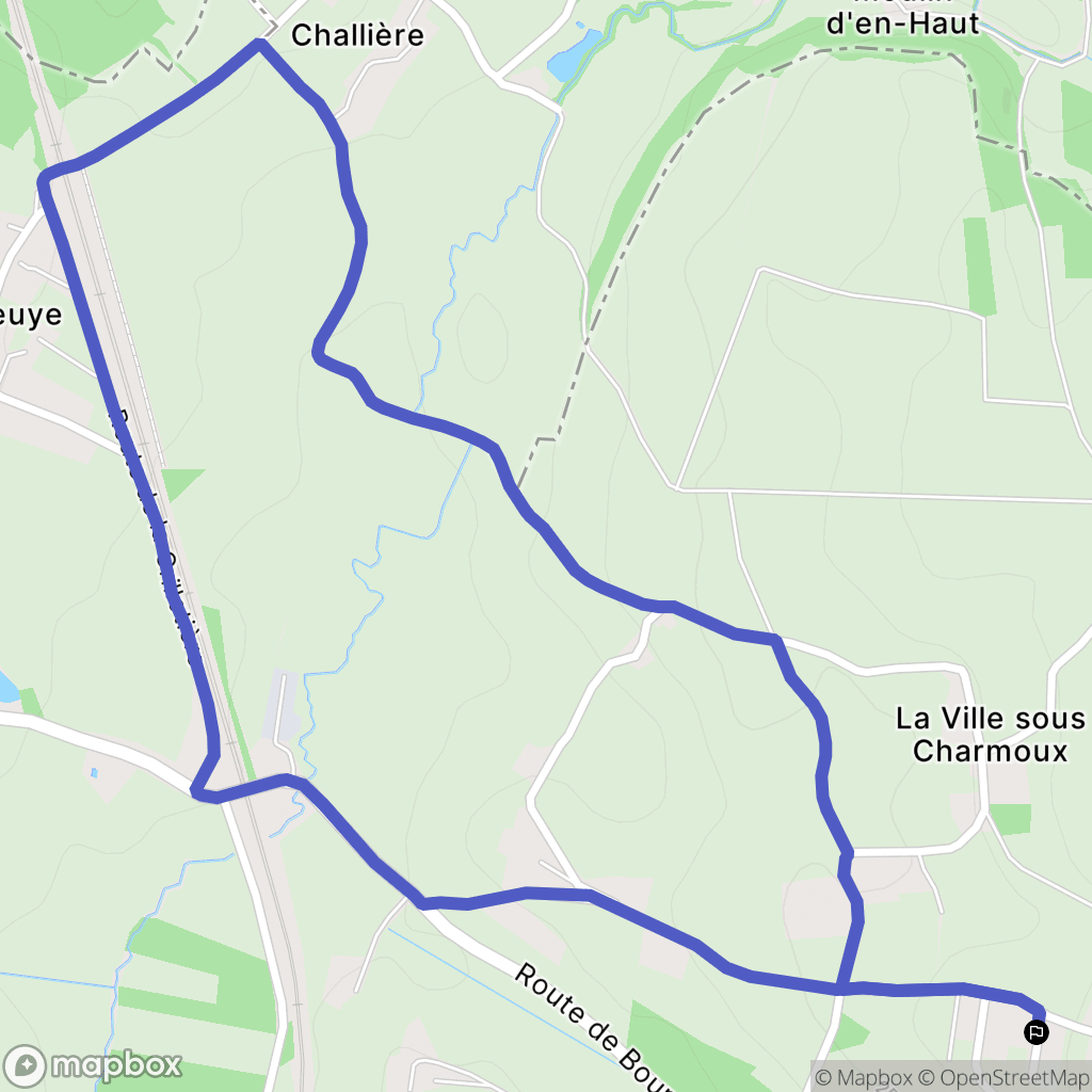 Coligny : carte du parcours de randonnée - France