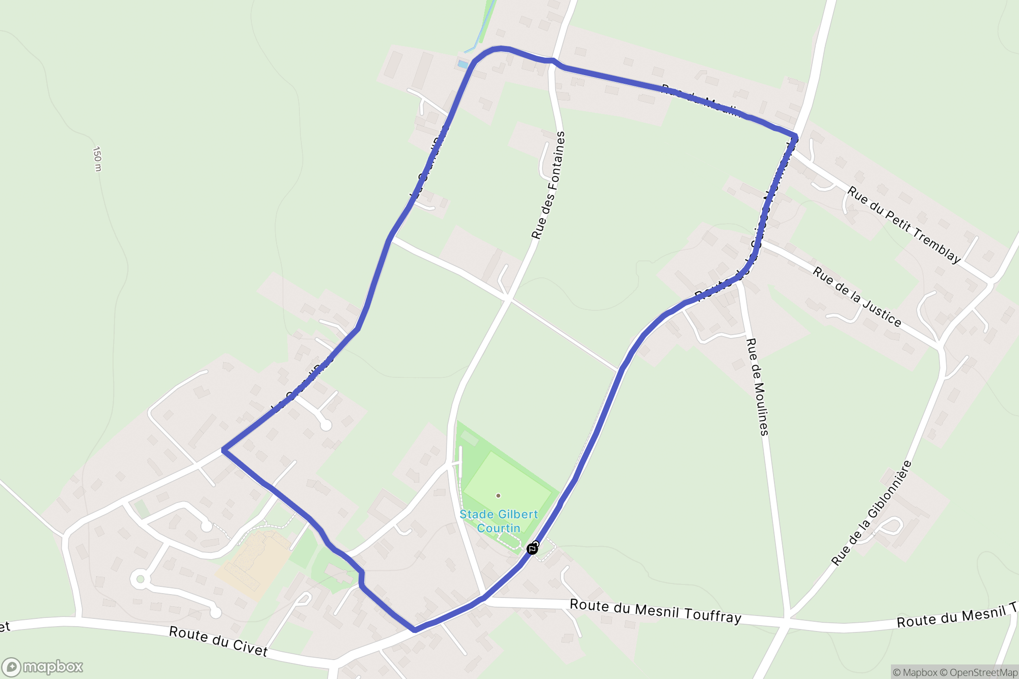 Barbery : carte du parcours de randonnée - France