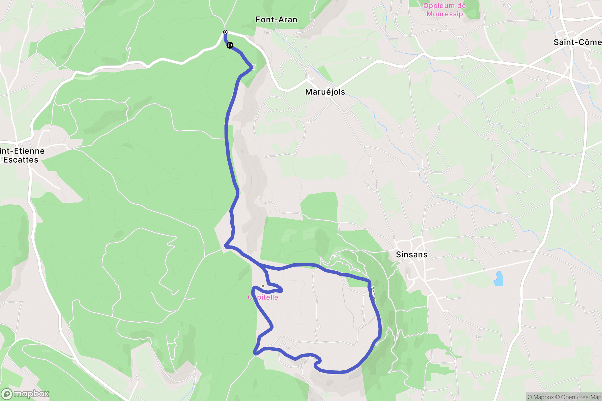 Saint-Côme-et-Maruéjols : carte du parcours de randonnée - France