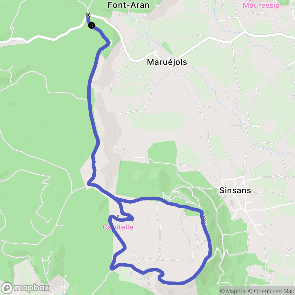 Saint-Côme-et-Maruéjols : carte du parcours de randonnée - France