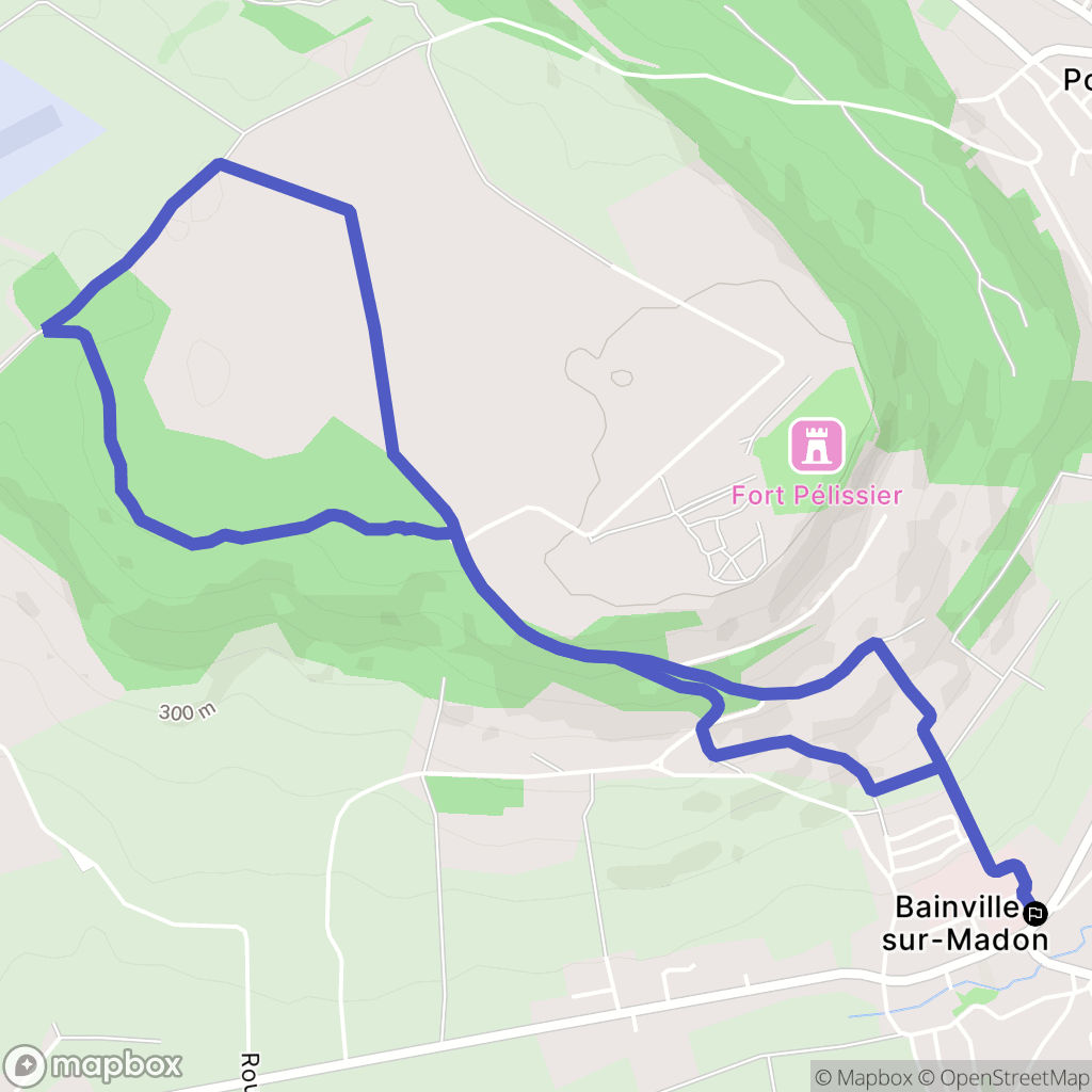 Bainville sur Madon : carte du parcours de randonnée - France