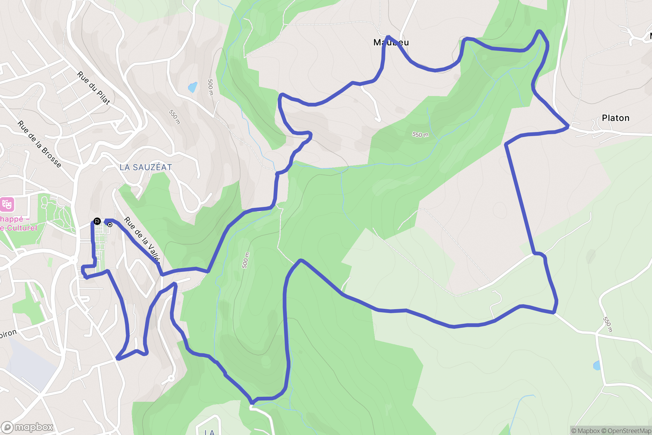 Sorbiers : carte du parcours de randonnée - France