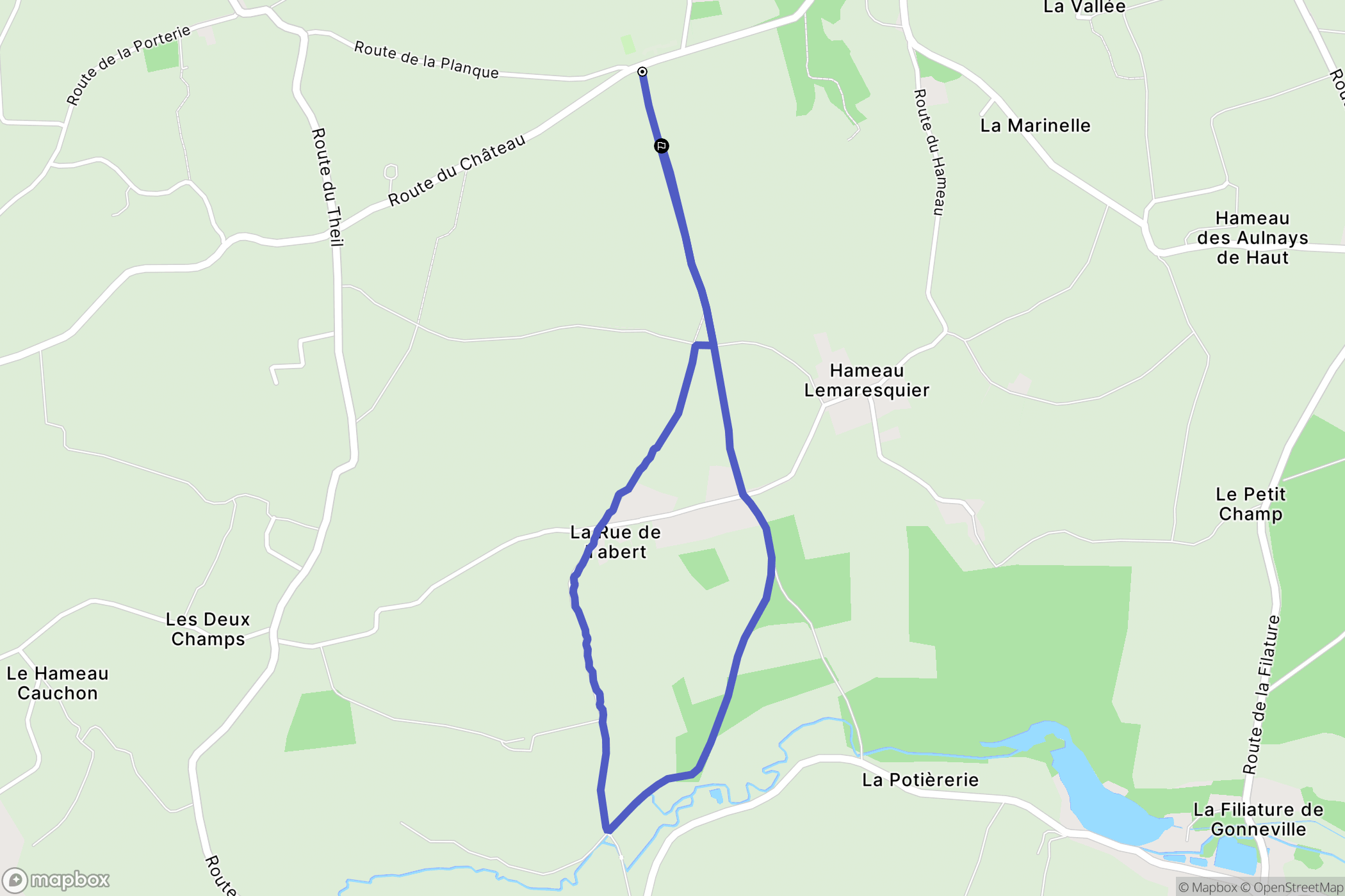 Gonneville-Le Theil : carte du parcours de randonnée - France