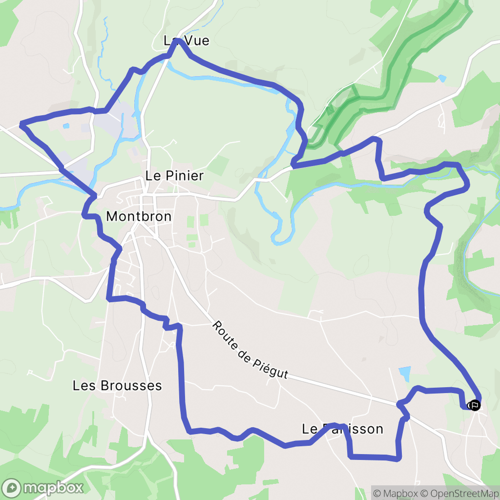 Eymouthiers : carte du parcours de randonnée - France