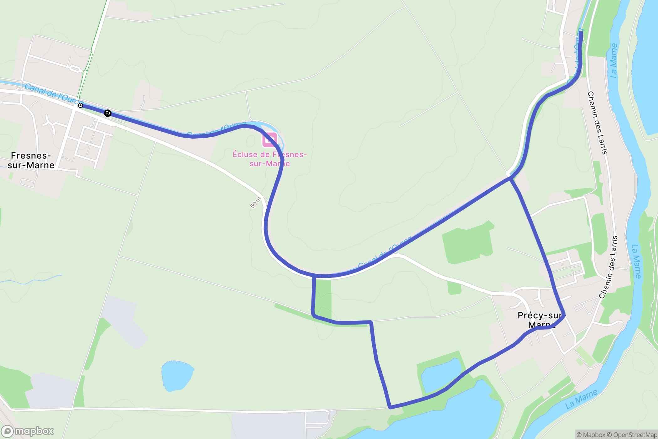 Fresnes-sur-Marne : carte du parcours de randonnée - France