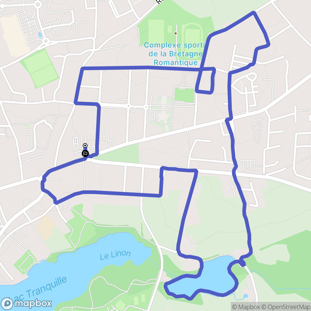 Combourg : carte du parcours de randonnée - France