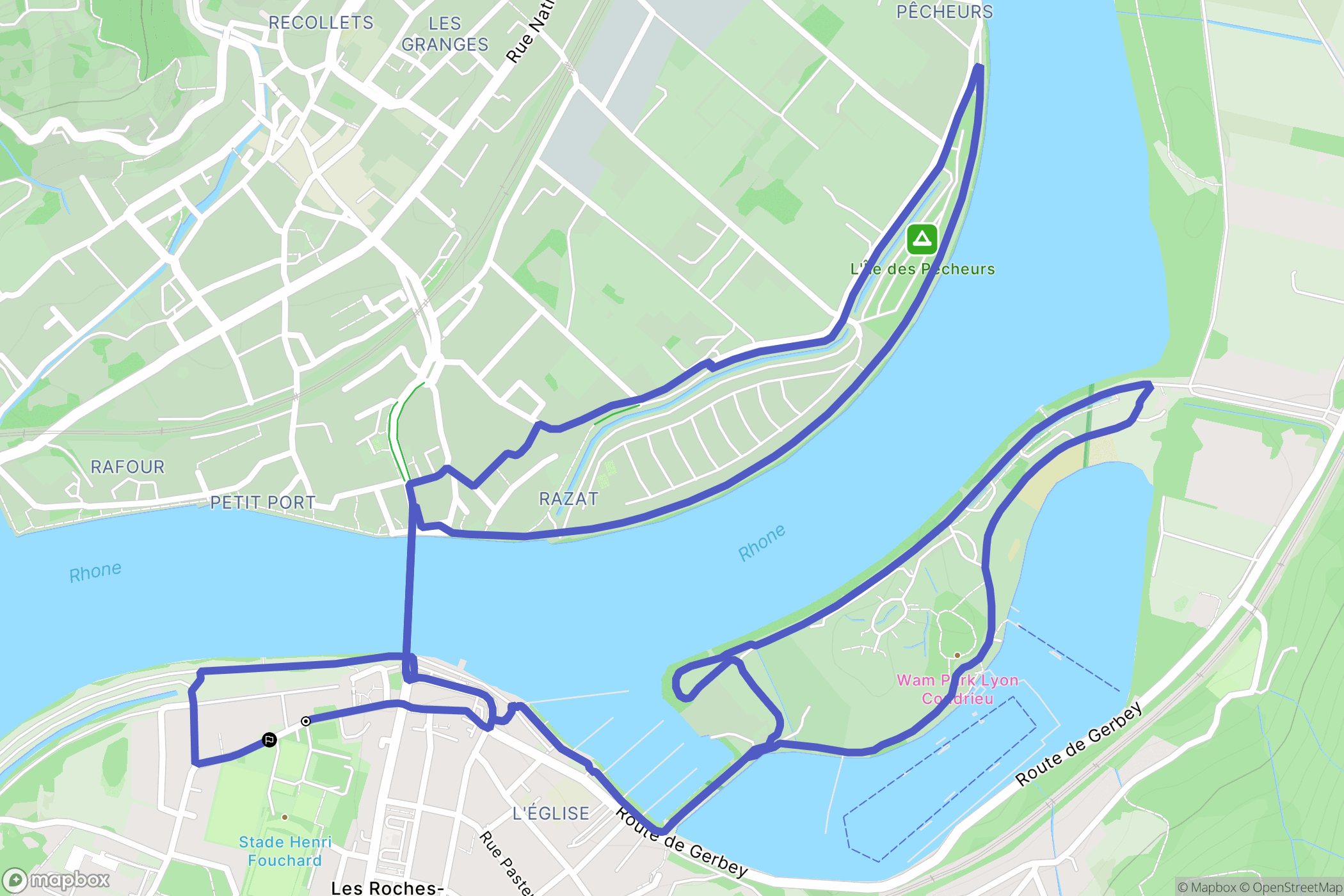 Les Roches-de-Condrieu : carte du parcours de randonnée - France