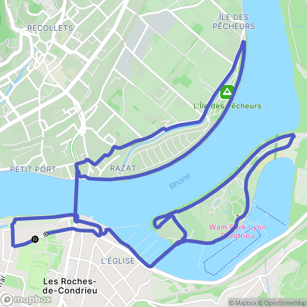 Les Roches-de-Condrieu : carte du parcours de randonnée - France