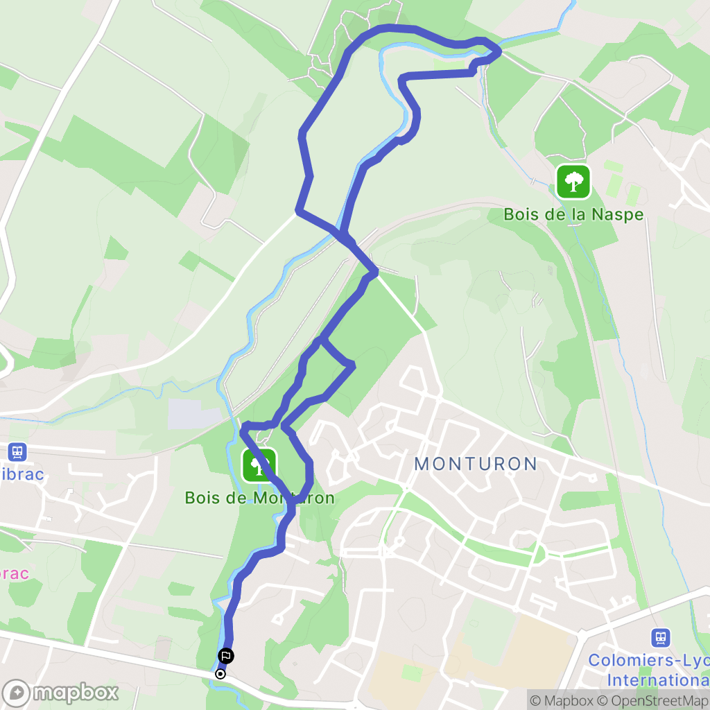 Colomiers : carte du parcours de randonnée - France