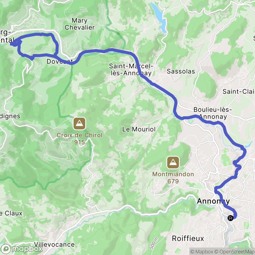 Annonay : carte du parcours de randonnée - France