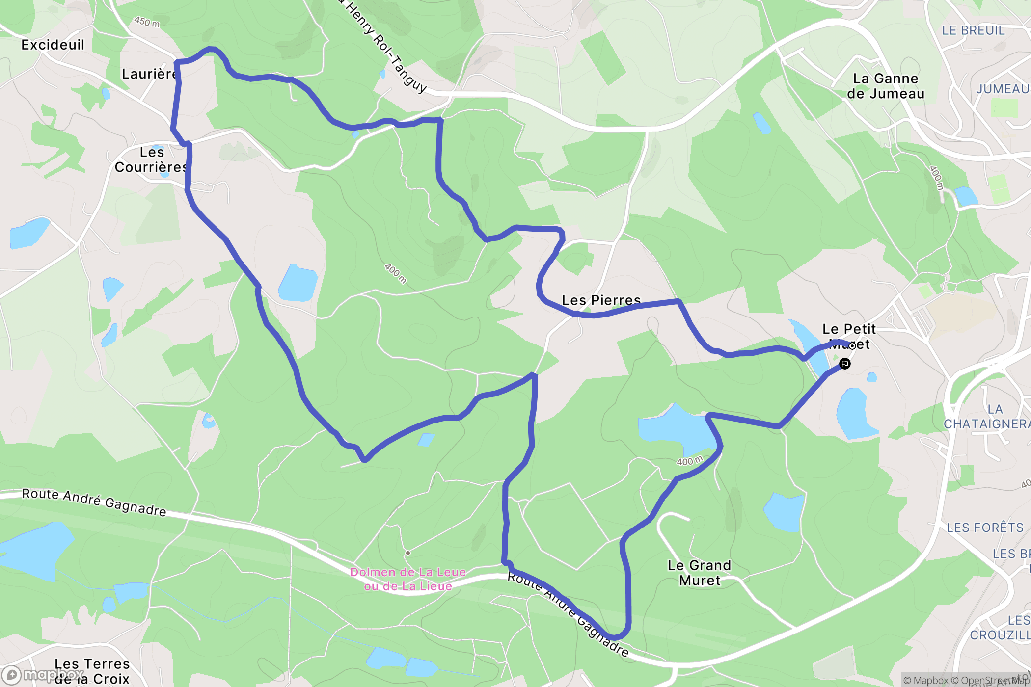 Ambazac : carte du parcours de randonnée - France