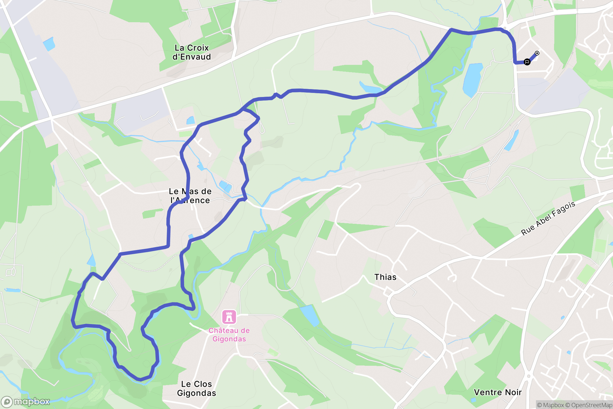 Isle : carte du parcours de randonnée - France
