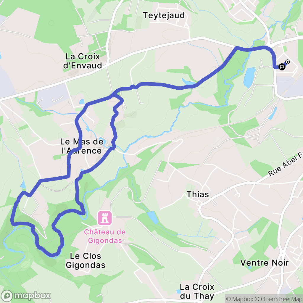 Isle : carte du parcours de randonnée - France