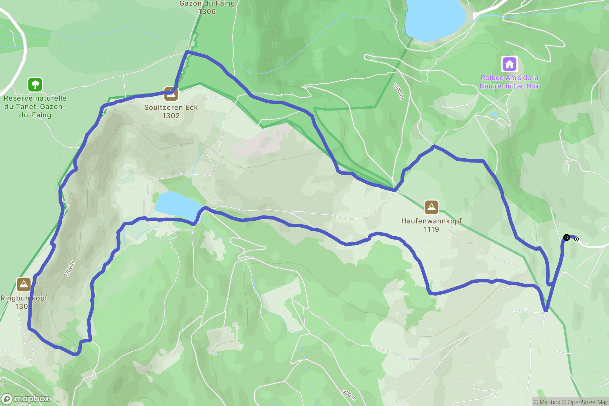 Orbey : carte du parcours de randonnée - France