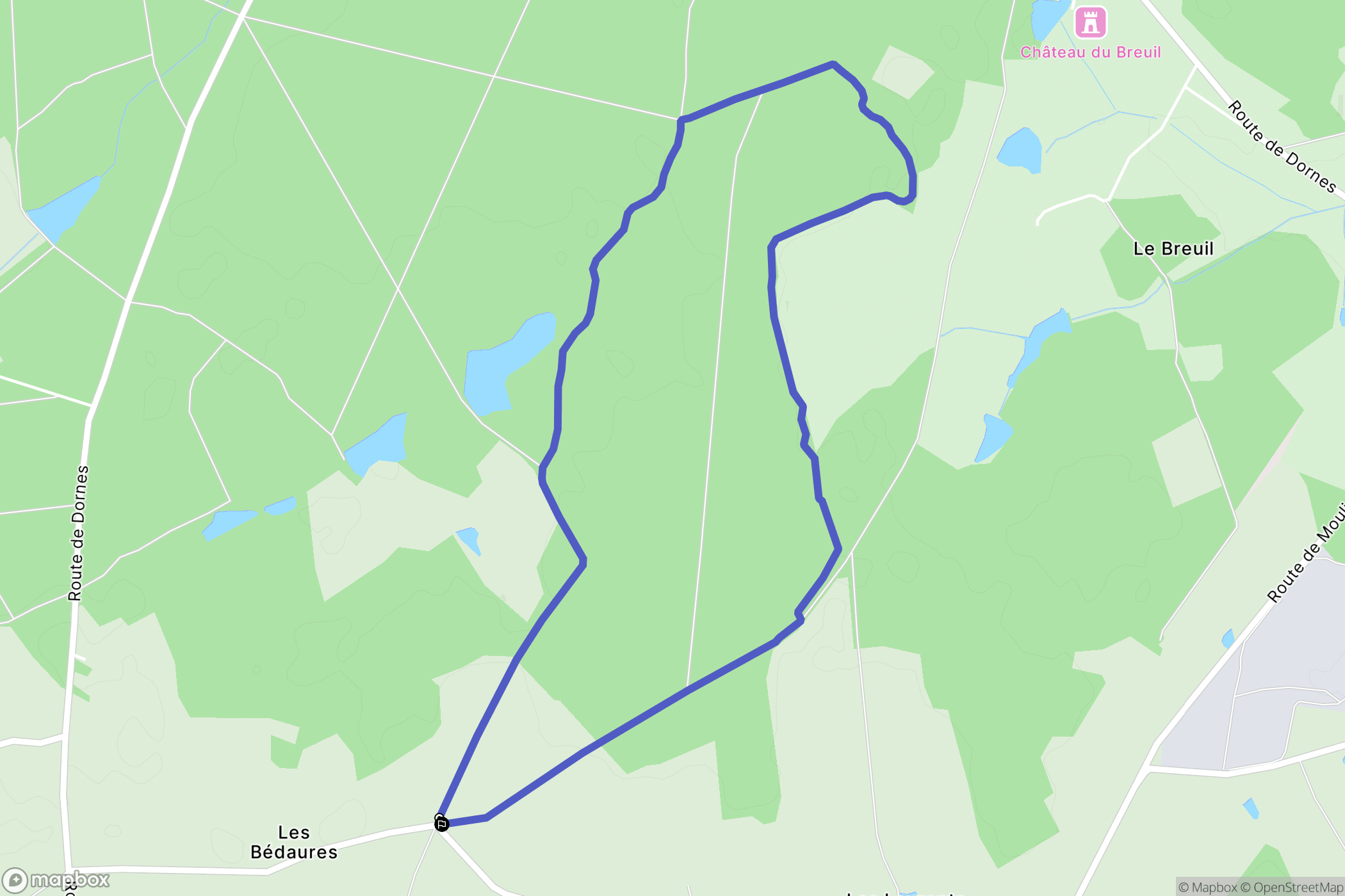 Trévol : carte du parcours de randonnée - France