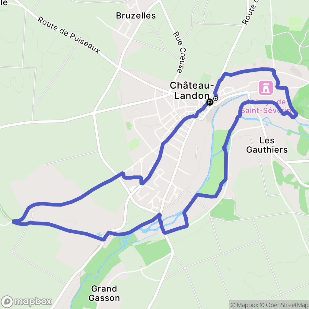 Château-Landon : carte du parcours de randonnée - France