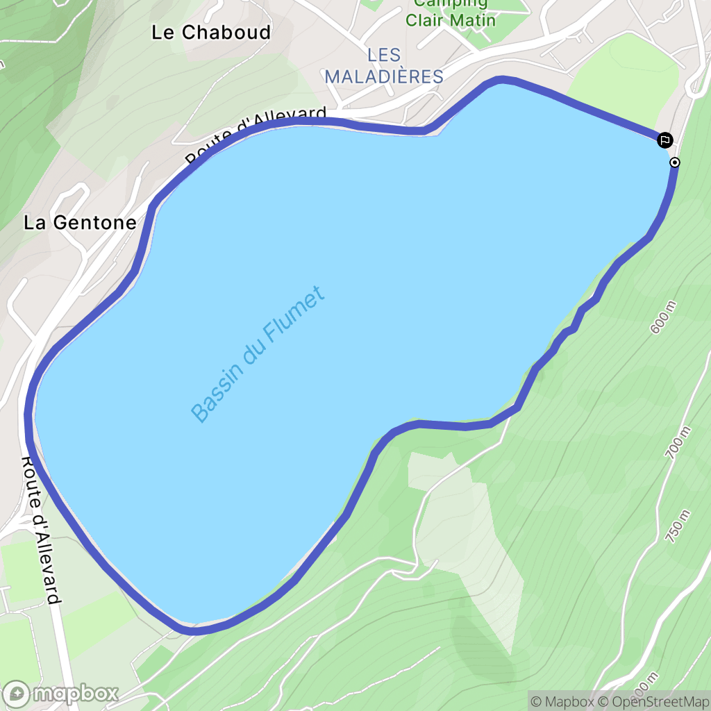 Allevard : carte du parcours de randonnée - France