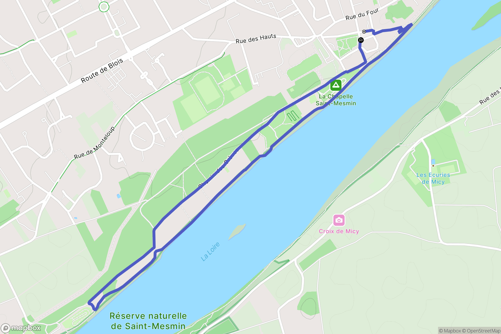 La Chapelle-Saint-Mesmin : carte du parcours de randonnée - France