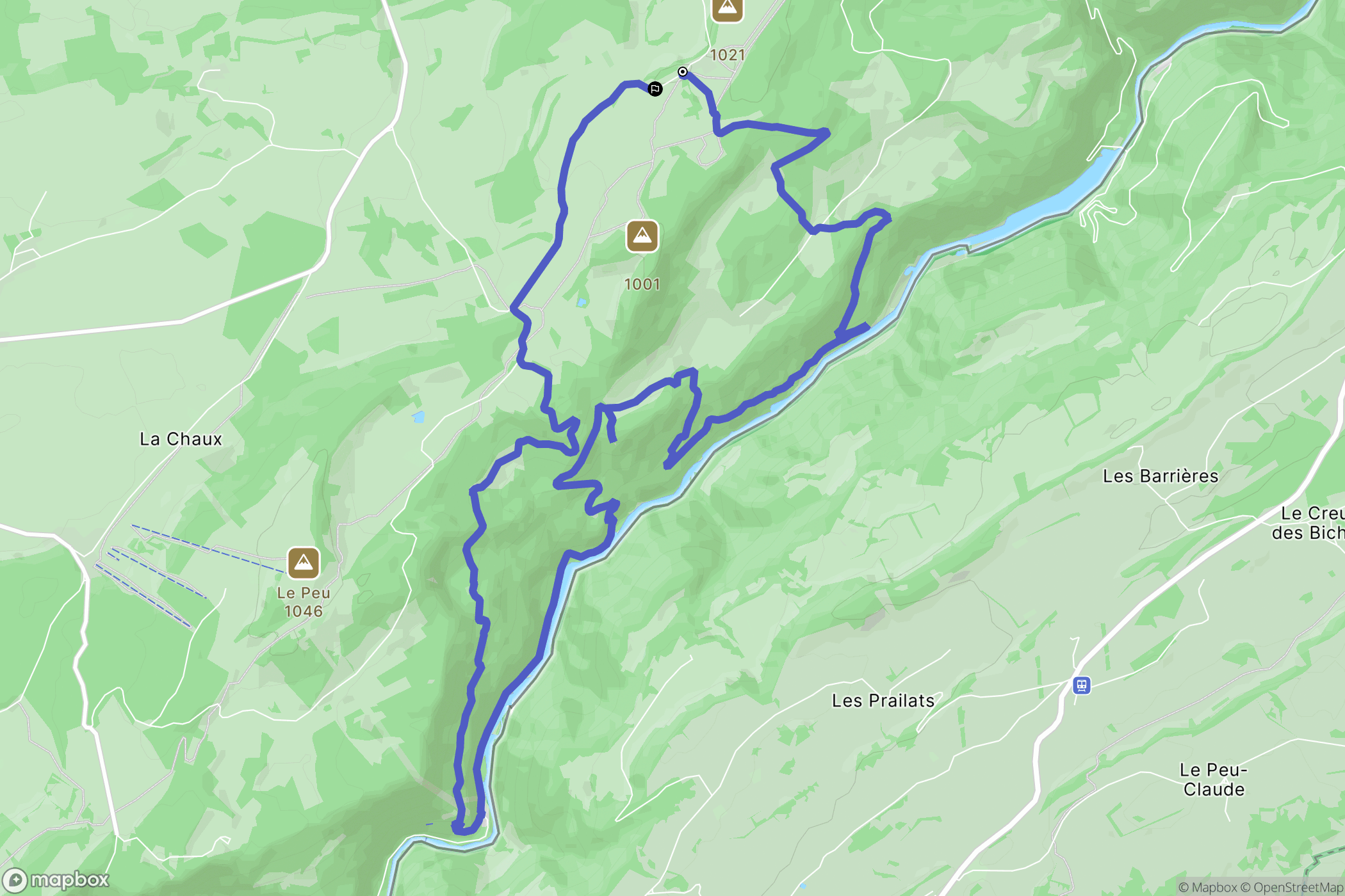 Damprichard : carte du parcours de randonnée - France