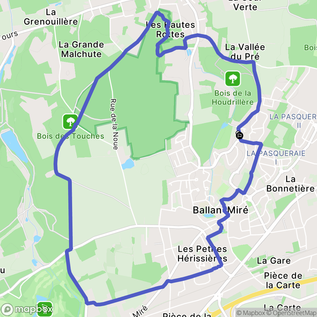 Ballan-Miré : carte du parcours de randonnée - France