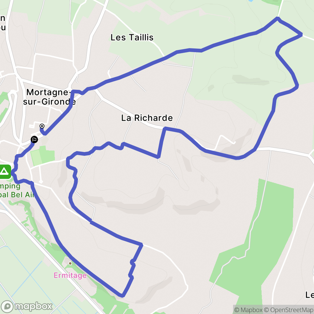 Mortagne-sur-Gironde : carte du parcours de randonnée - France