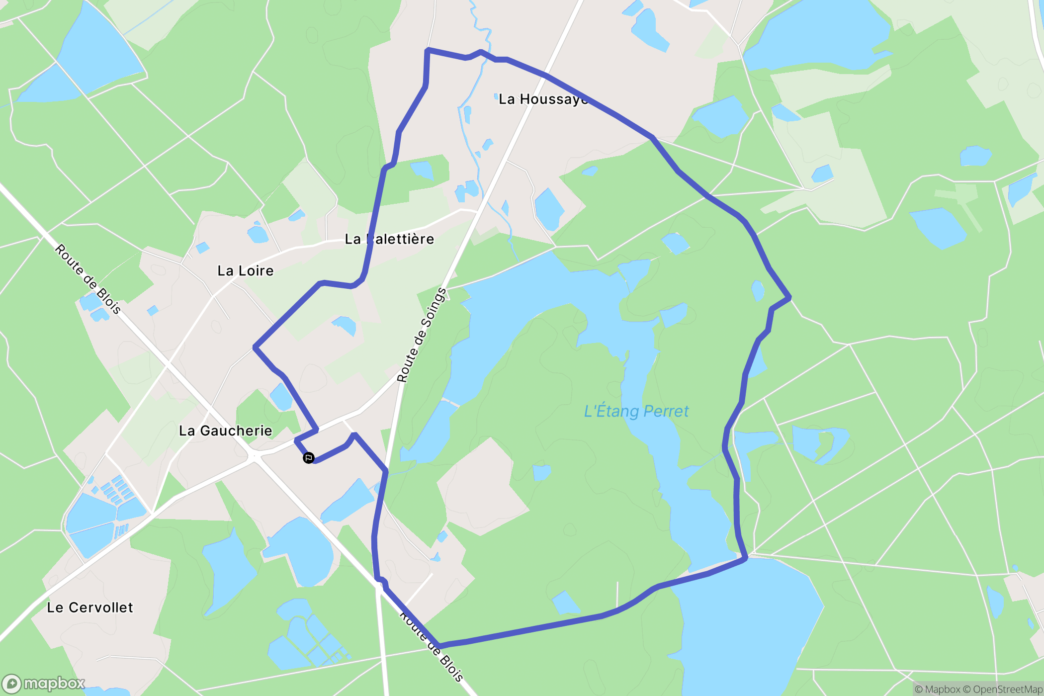 Fontaines-en-Sologne : carte du parcours de randonnée - France