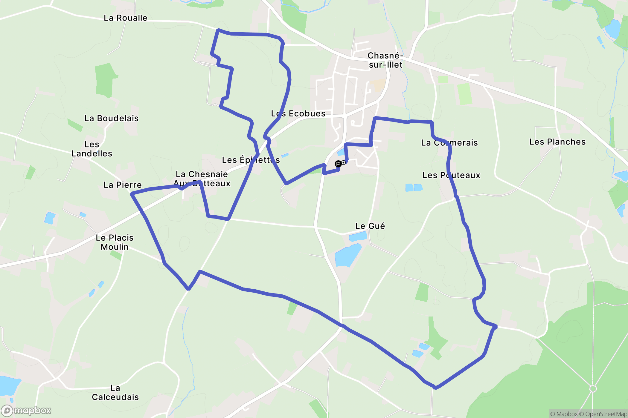 Chasné-sur-Illet : carte du parcours de randonnée - France
