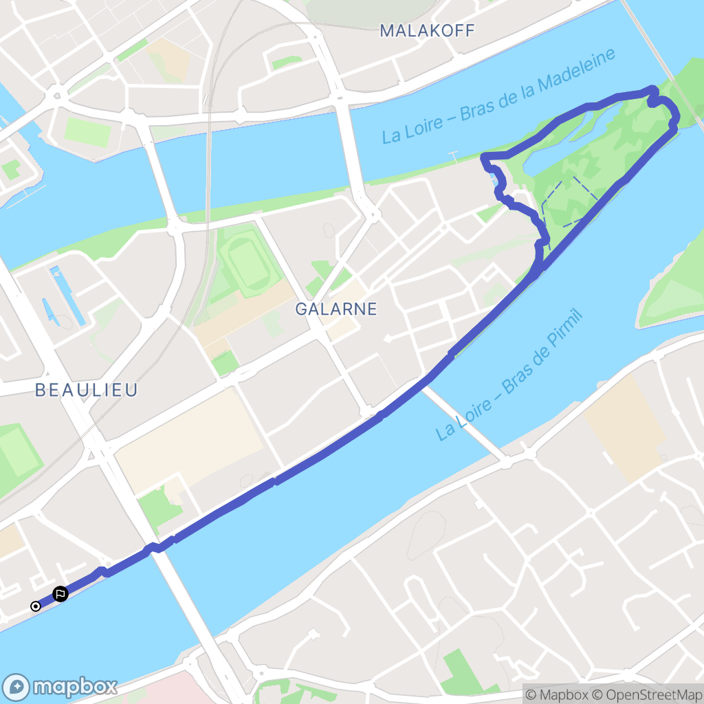 Nantes : carte du parcours de randonnée - France