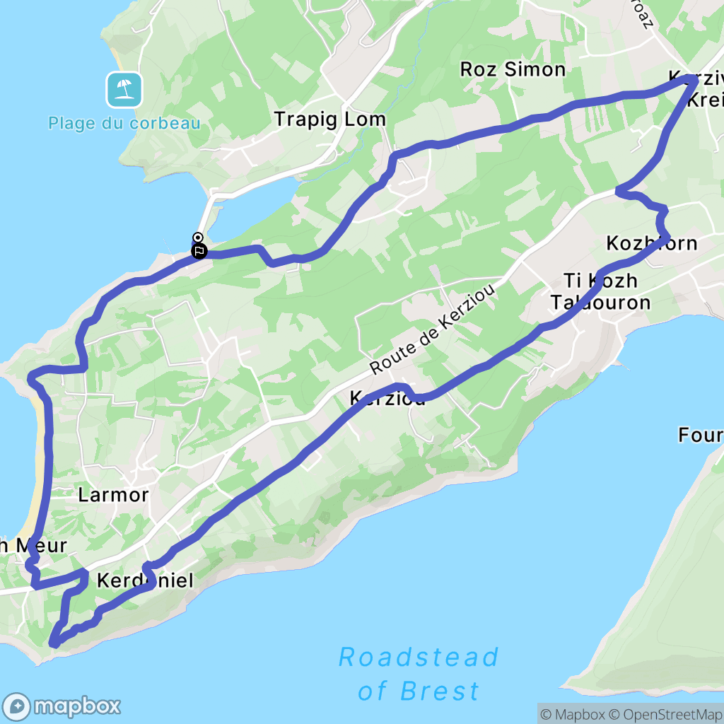 Plougastel-Daoulas : carte du parcours de randonnée - France