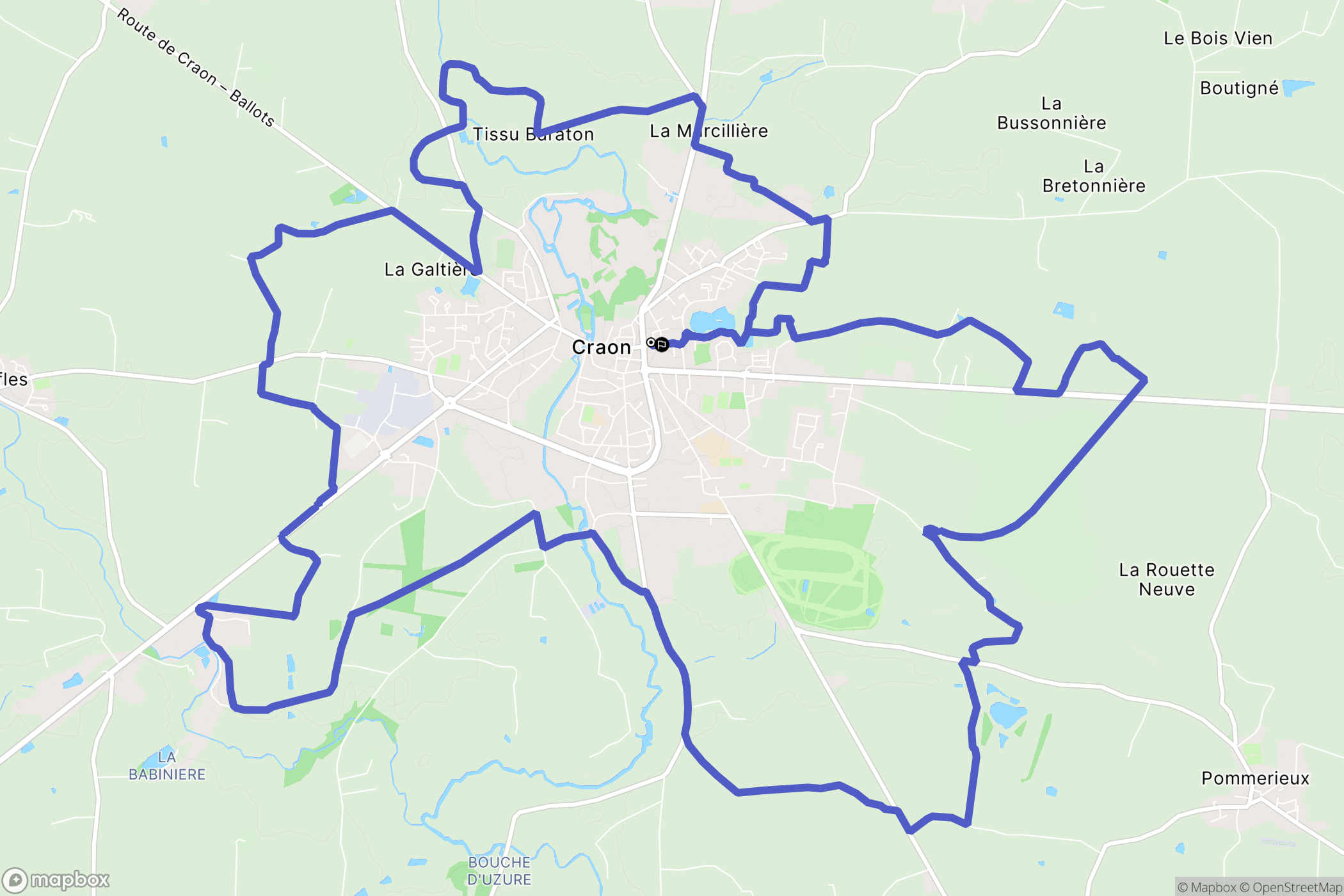 Château-Gontier : carte du parcours de randonnée - France