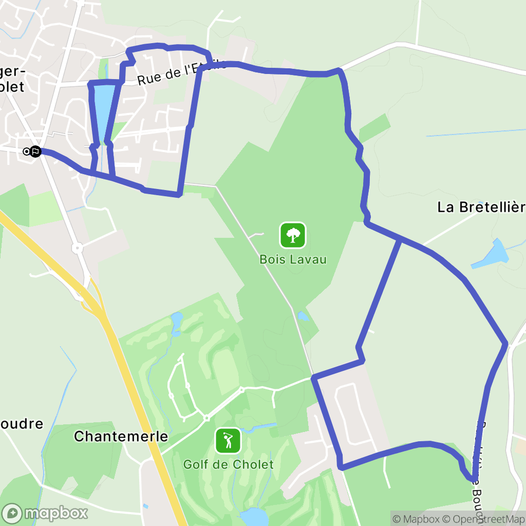 Saint-Léger-sous-Cholet : carte du parcours de randonnée - France