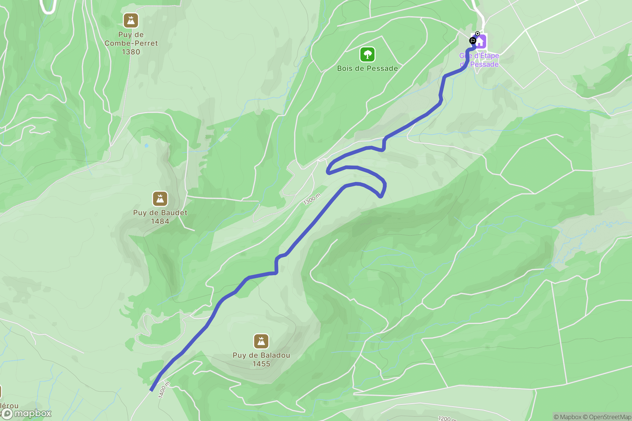 Saulzet-le-Froid : carte du parcours de randonnée - France
