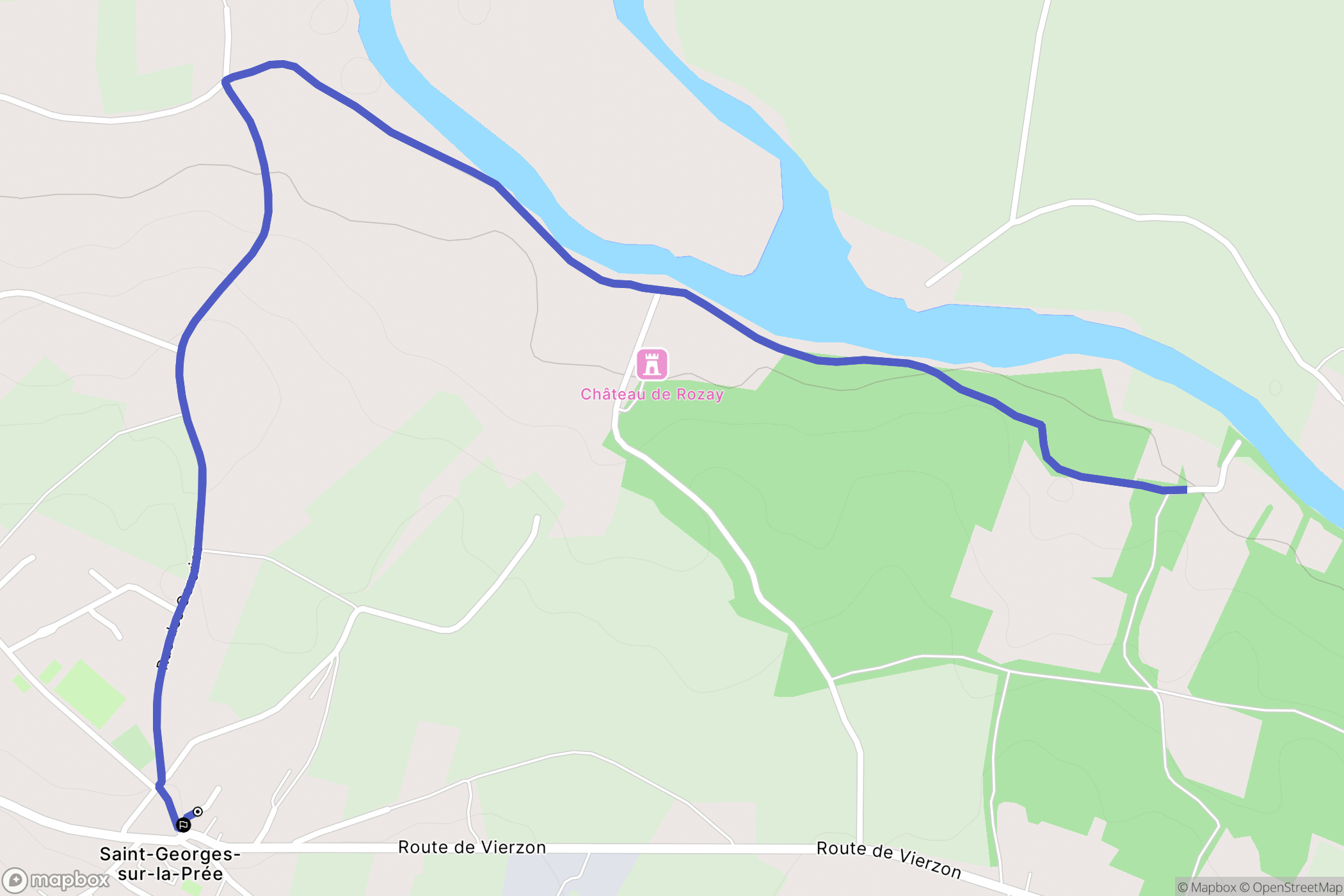 Saint Georges sur la Prée : carte du parcours de randonnée - France