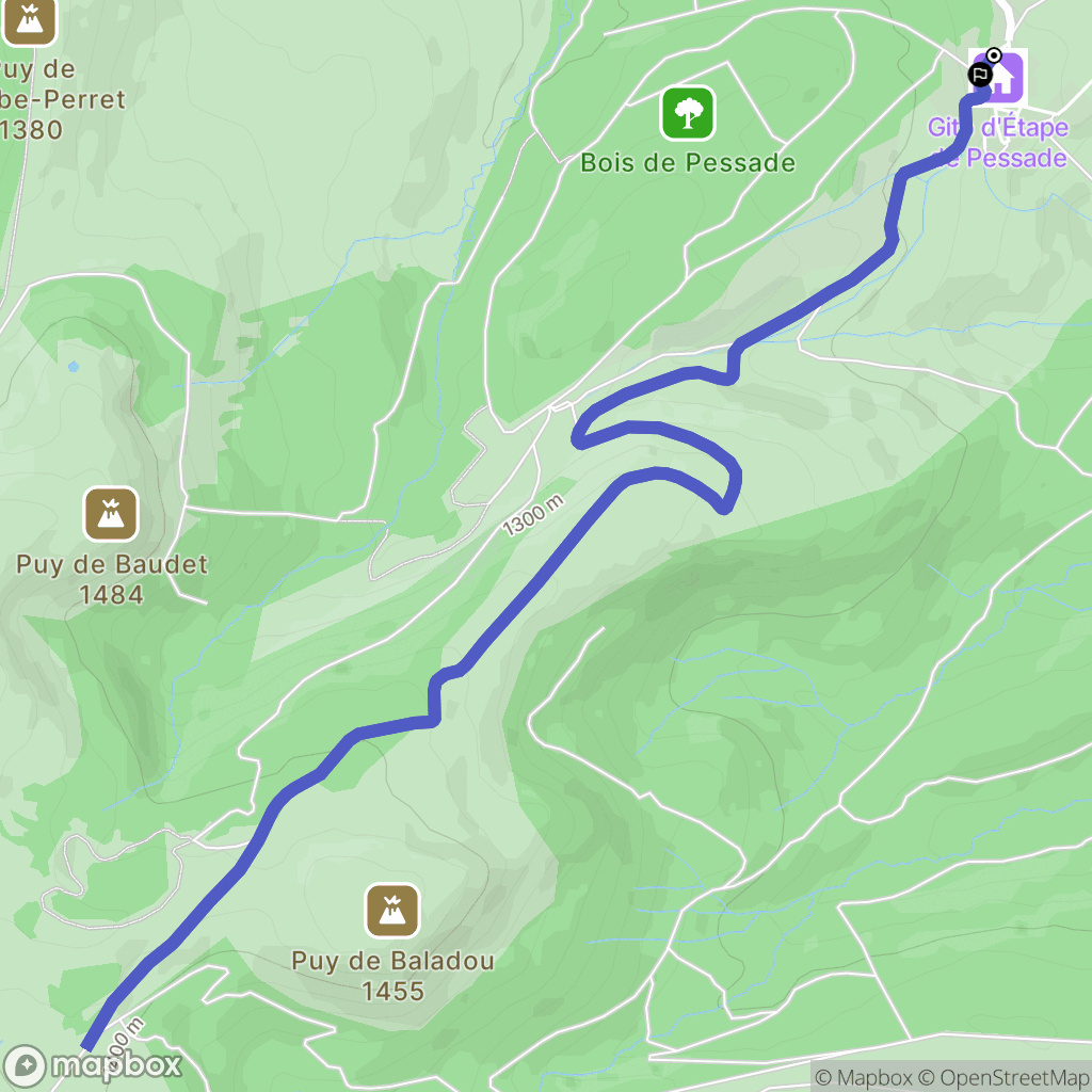 Saulzet-le-Froid : carte du parcours de randonnée - France