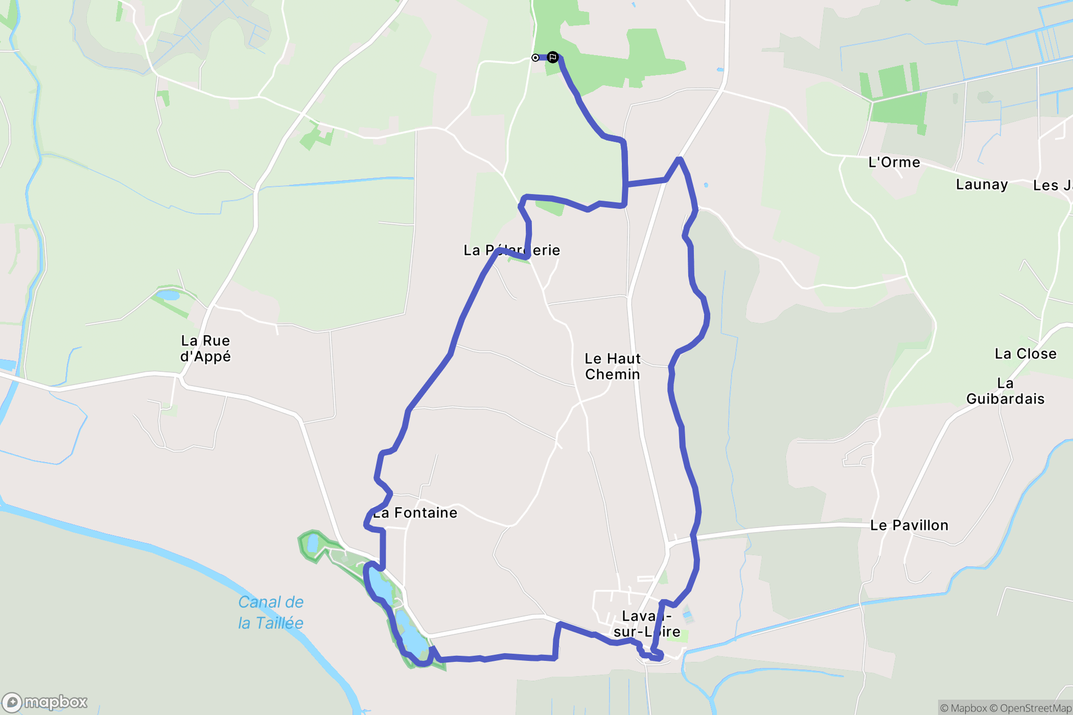 Lavau-sur-Loire : carte du parcours de randonnée - France