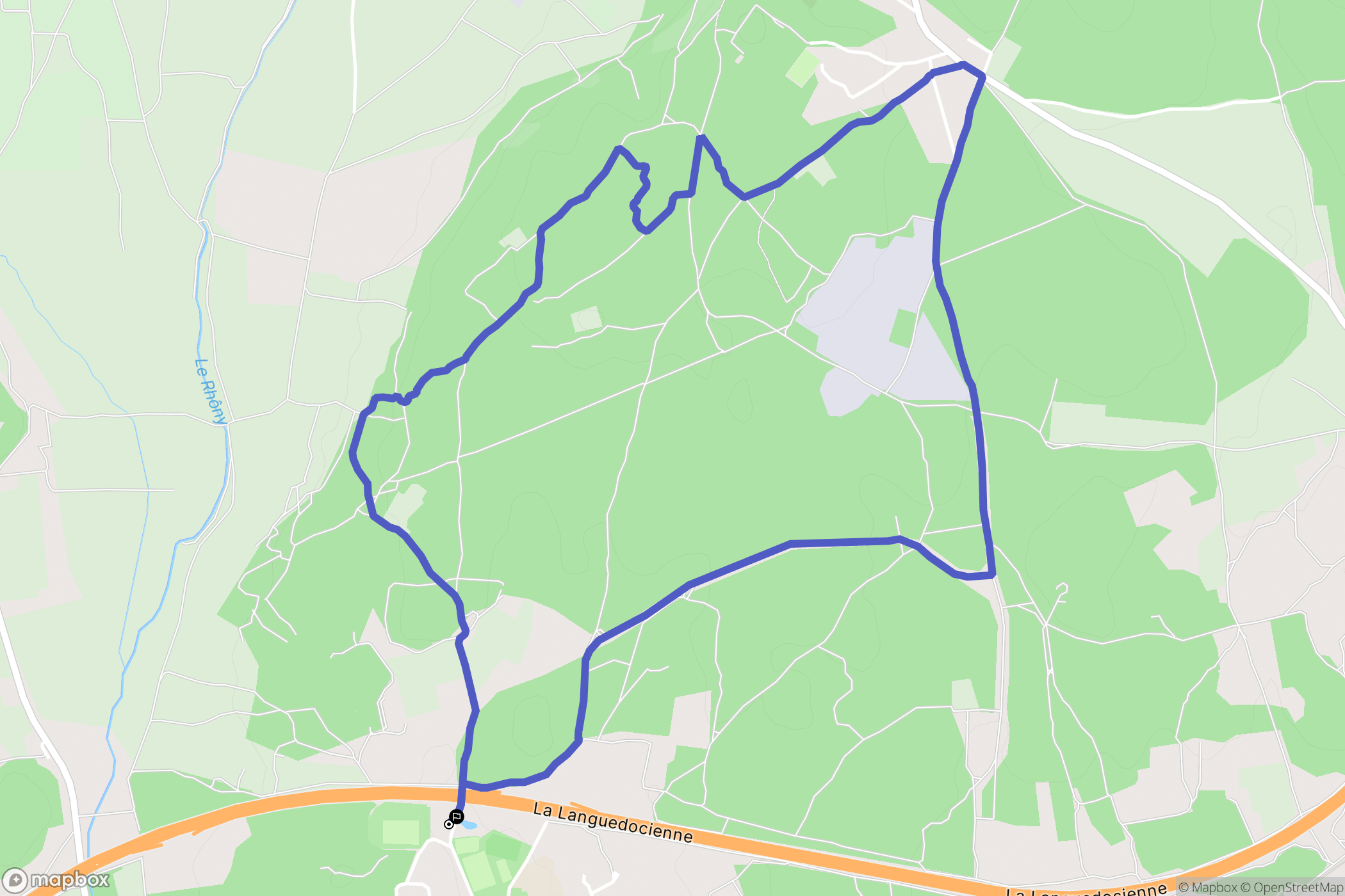 Vergèze : carte du parcours de randonnée - France